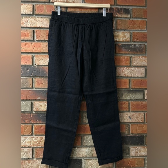 Marc Cain Loose Trousers In Linen Blend Black - Picture 2 of 8